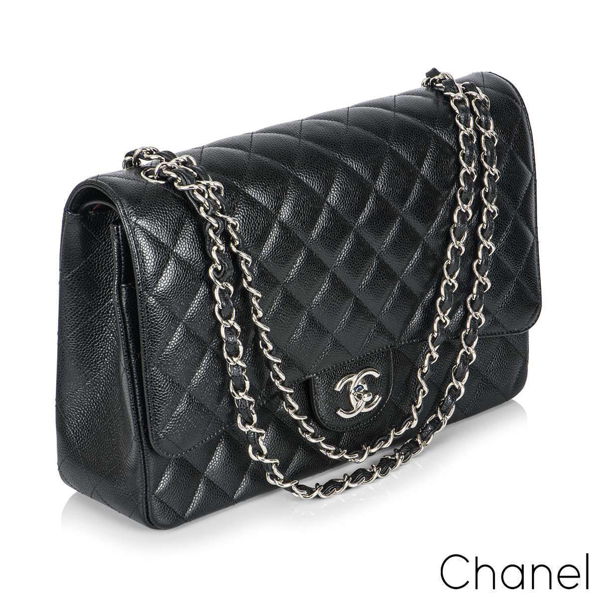 chanel maxi caviar black